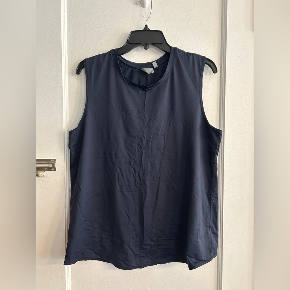 Athleta Blue Sleeveless Boxy Tank Top